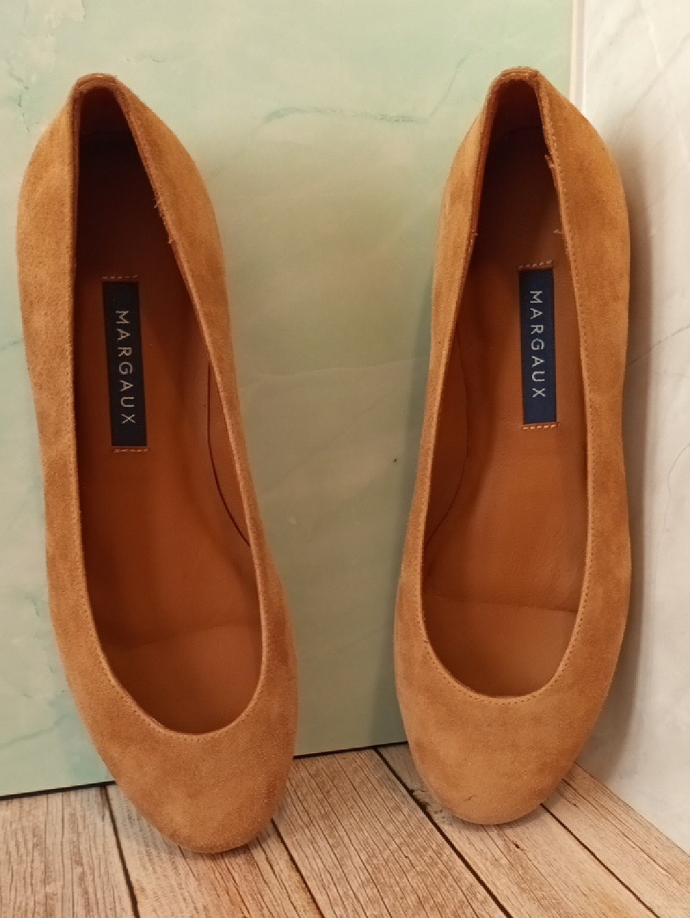 Margaux Suede Ballet Flats in Camel Tan